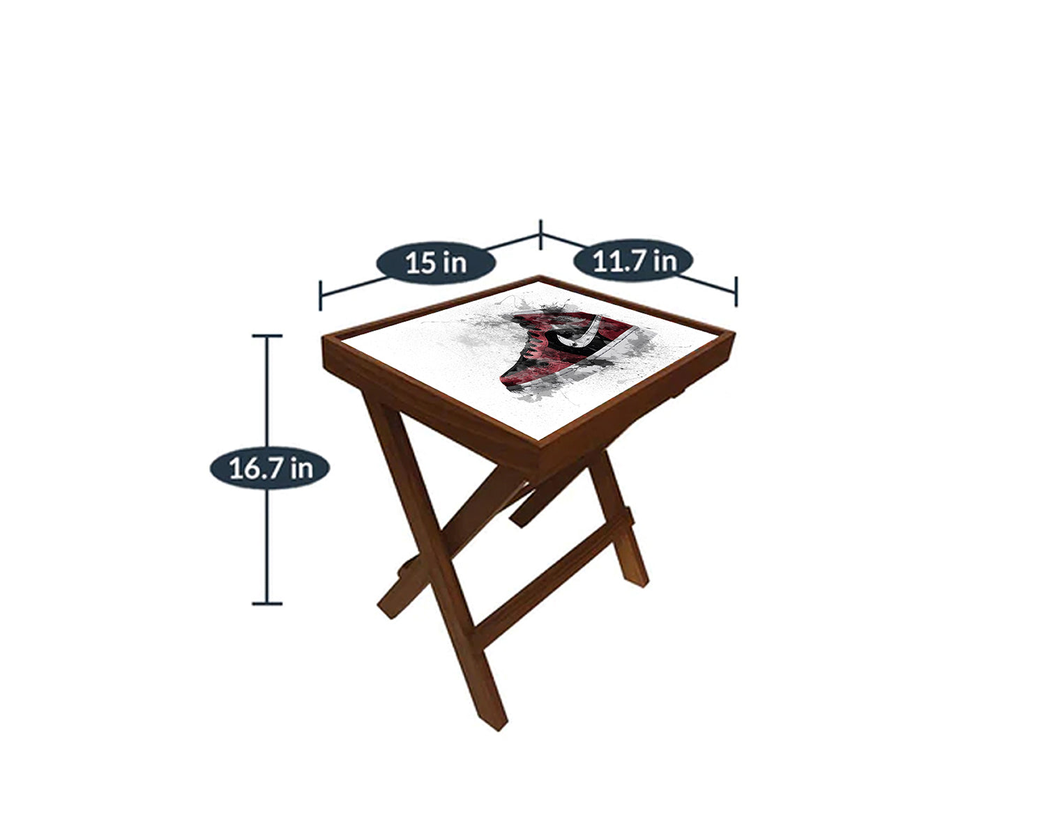 Jordan Sneakers Splash Effect Coffee and Laptop Table
