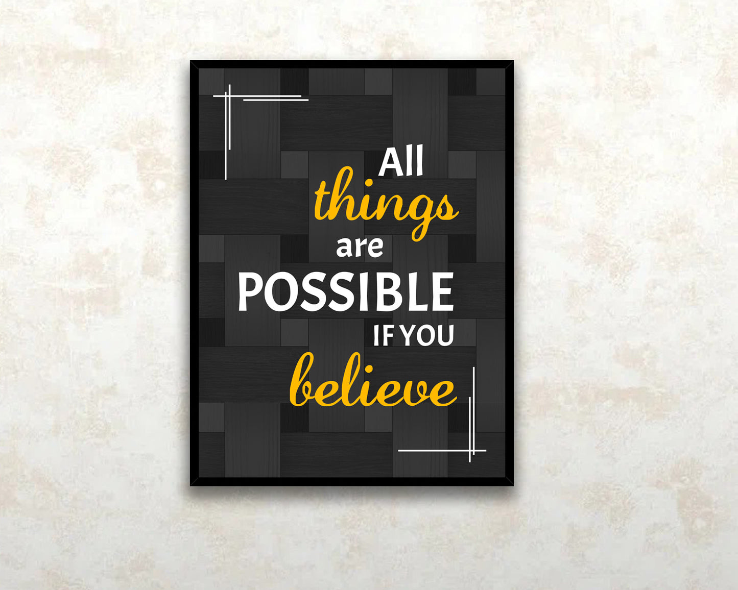 All things are possible if you believe Canvas Wall Art