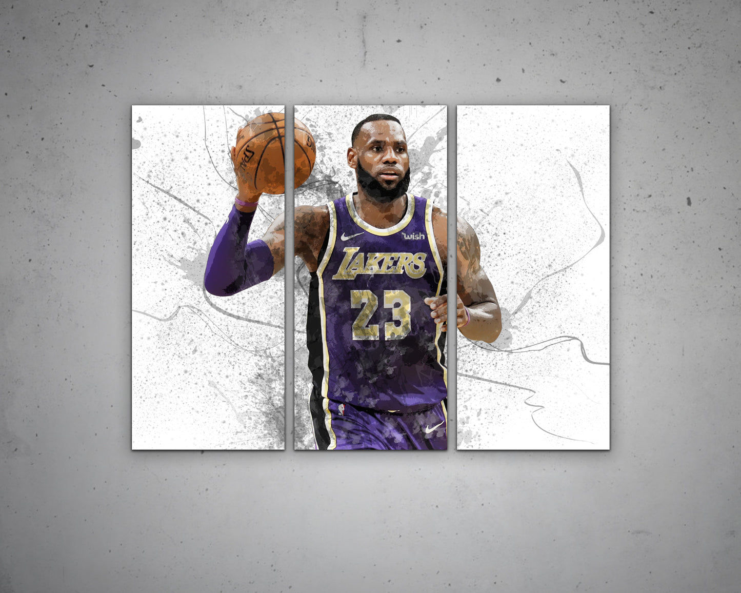 Lebron james Splash Effect Canvas Art 