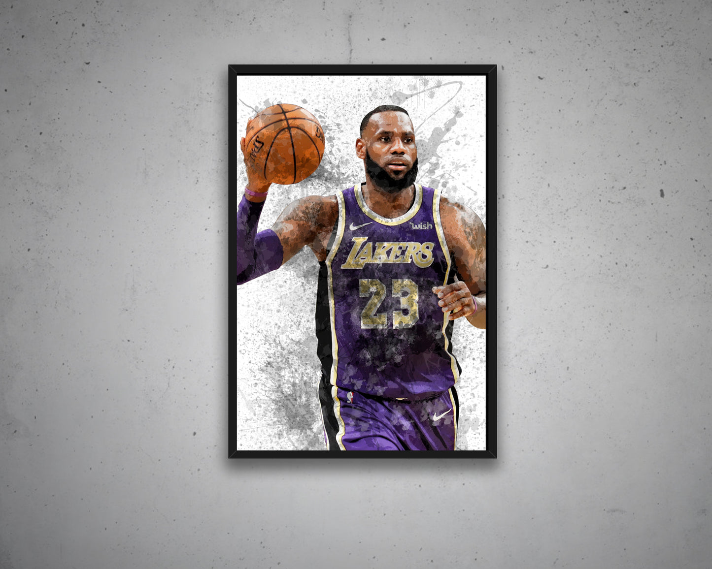 Lebron james Splash Effect Canvas Art