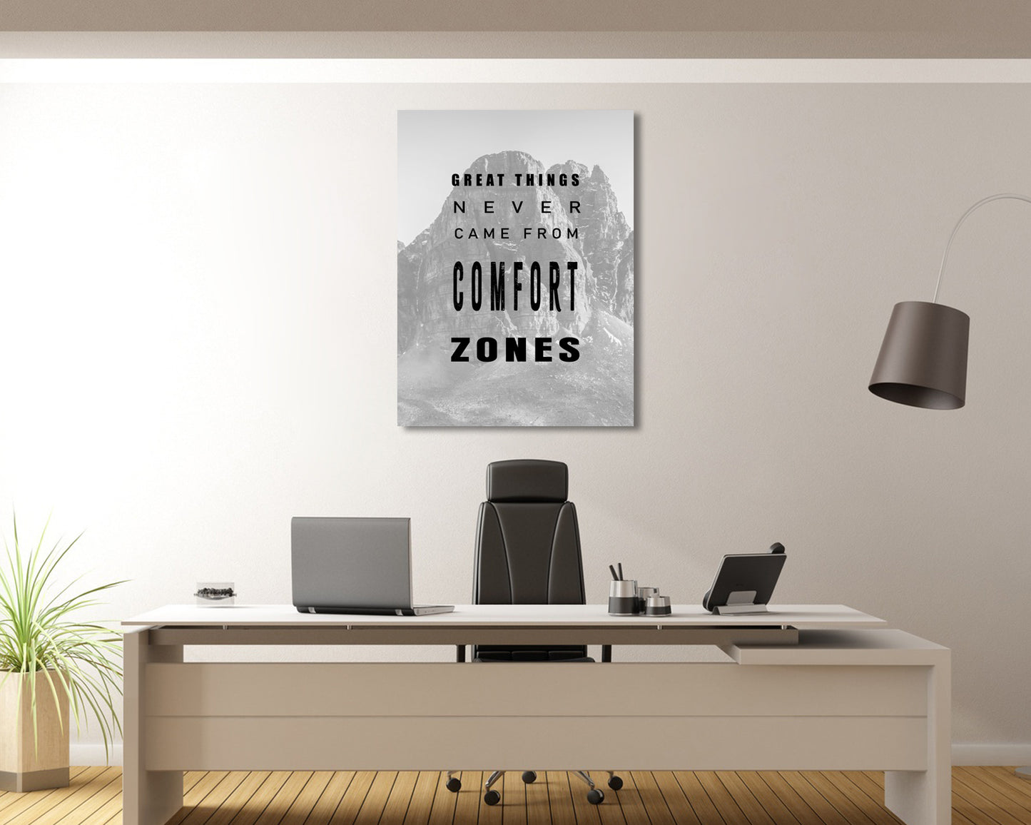 Great things never came from comfort zones Canvas Wall Art