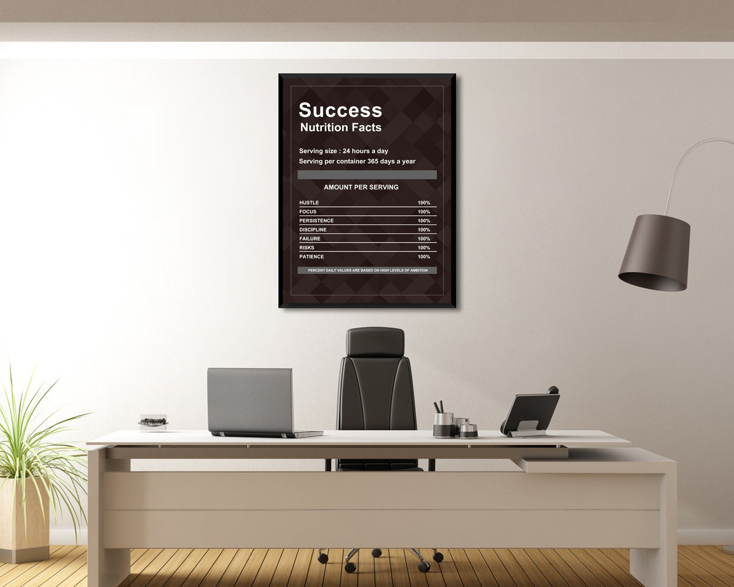Success Nutrition Facts Canvas Wall Art