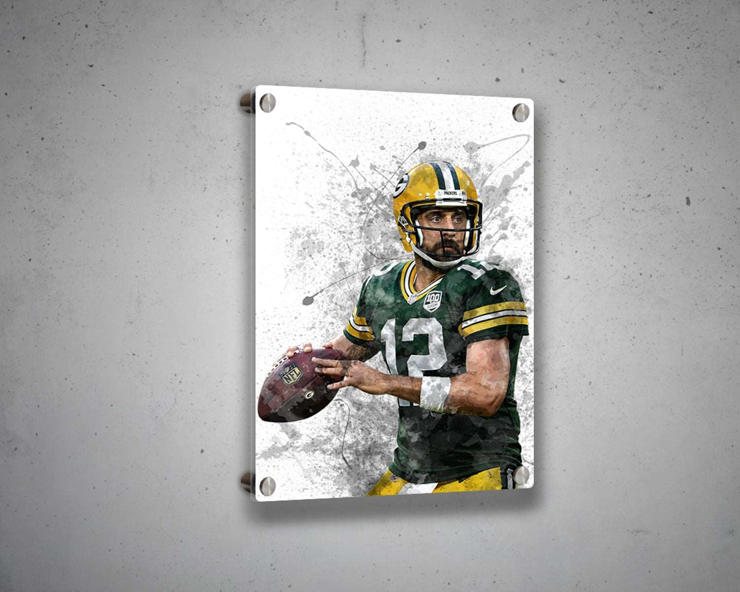 Aaron Rodgers Splash Effect Canvas Art