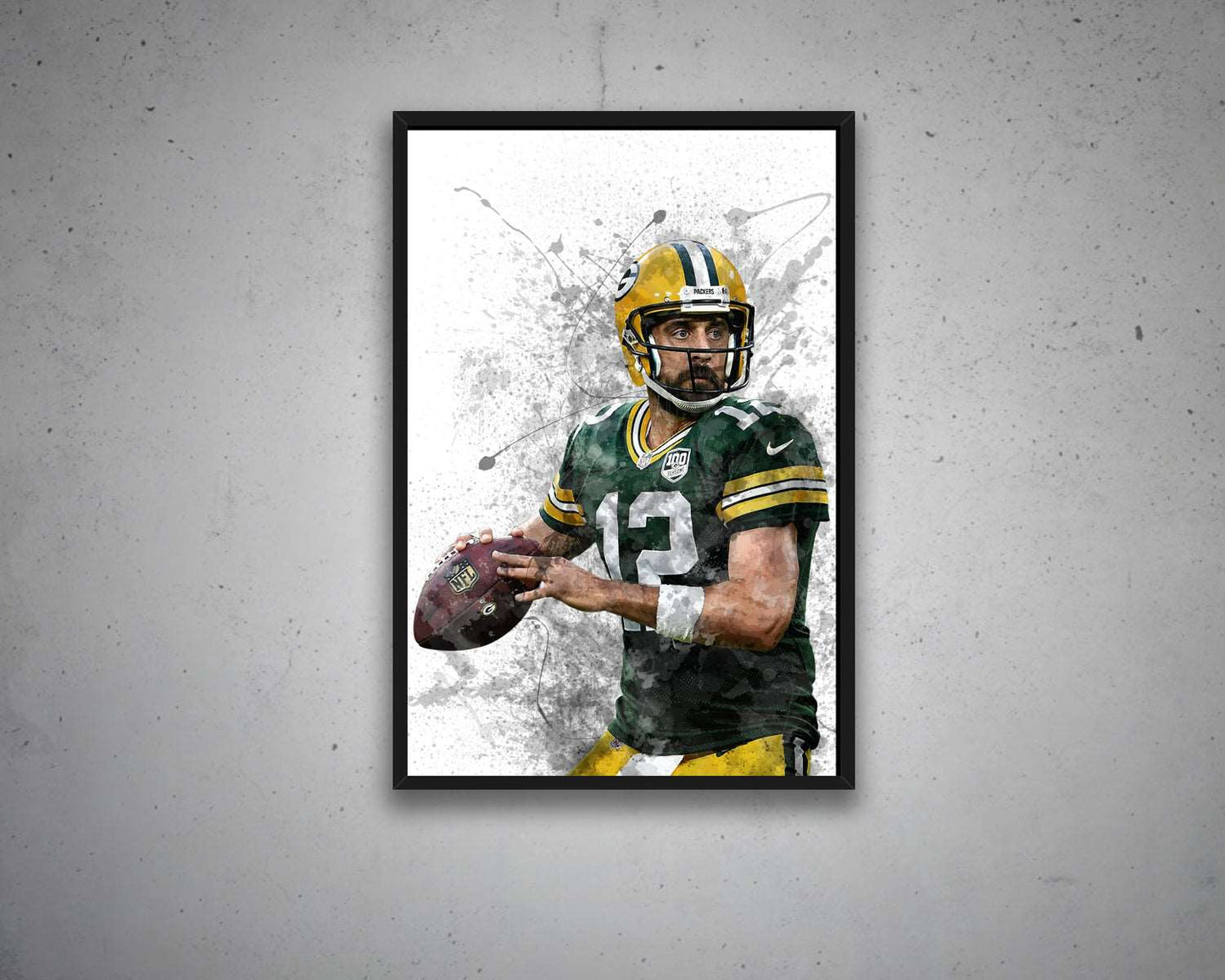 Aaron Rodgers Splash Effect Canvas Art