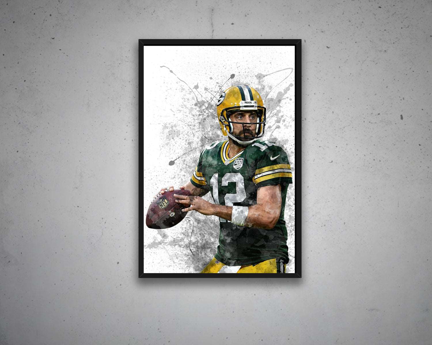 Aaron Rodgers Splash Effect Canvas Art