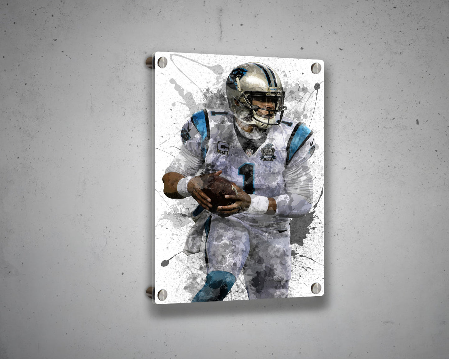 Cam Newton Splash Effect Canvas Art