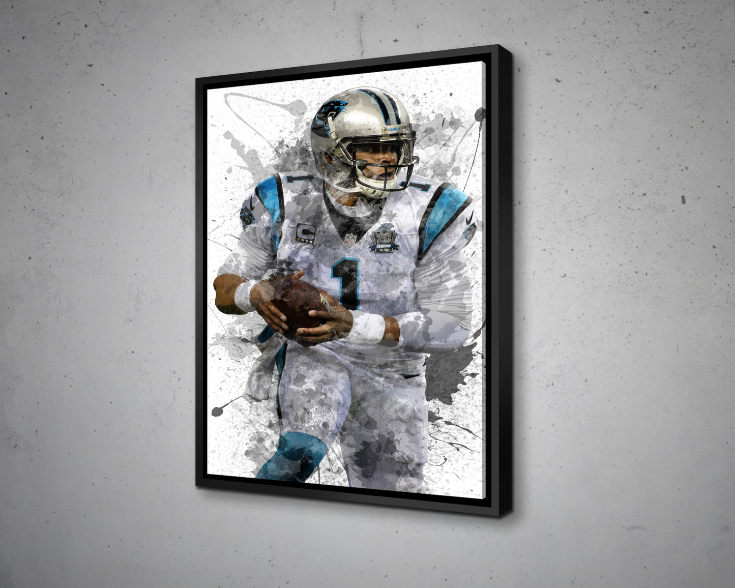 Cam Newton Splash Effect Canvas Art