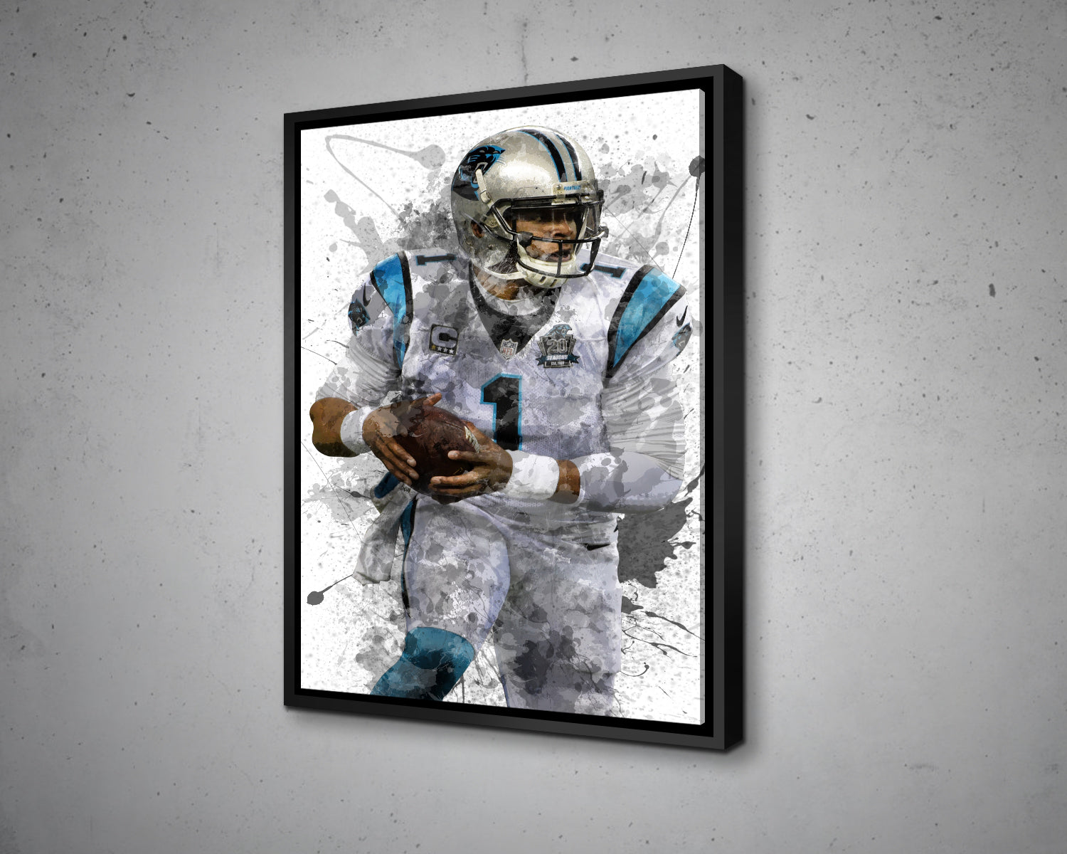 Cam Newton Splash Effect Canvas Art