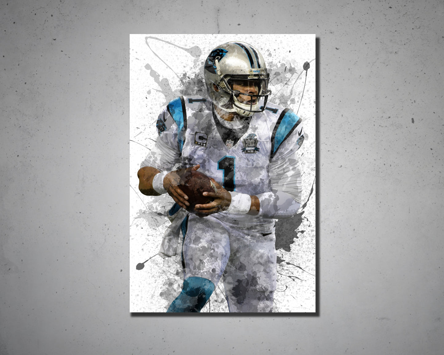 Cam Newton Splash Effect Canvas Art