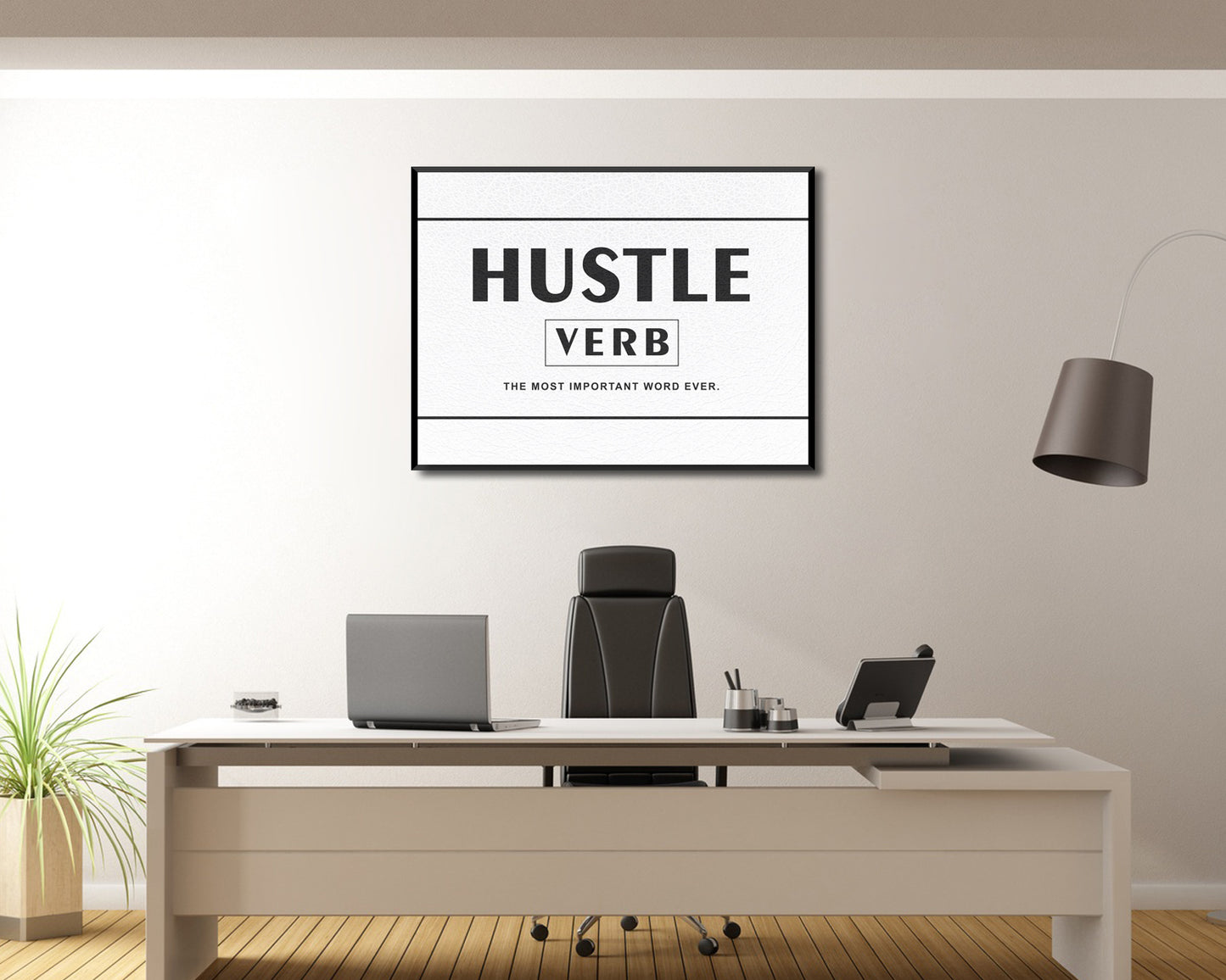 Hustle the most important word ever Canvas Wall Art