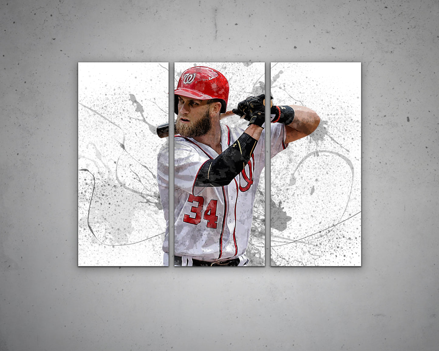 Bryce Harper Splash Effect Canvas Art