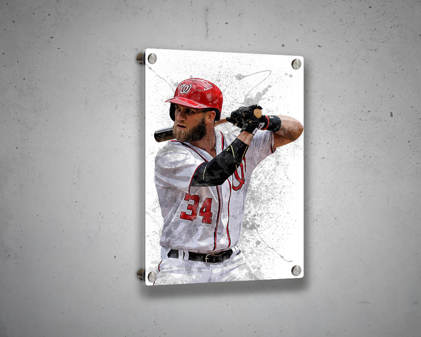Bryce Harper Splash Effect Canvas Art