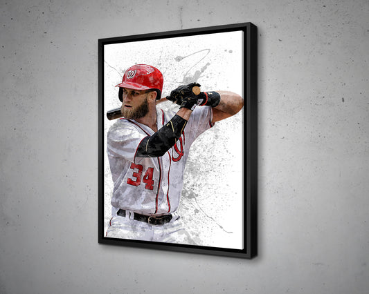 Bryce Harper Splash Effect Canvas Art