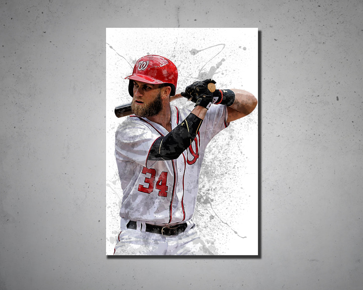 Bryce Harper Splash Effect Canvas Art