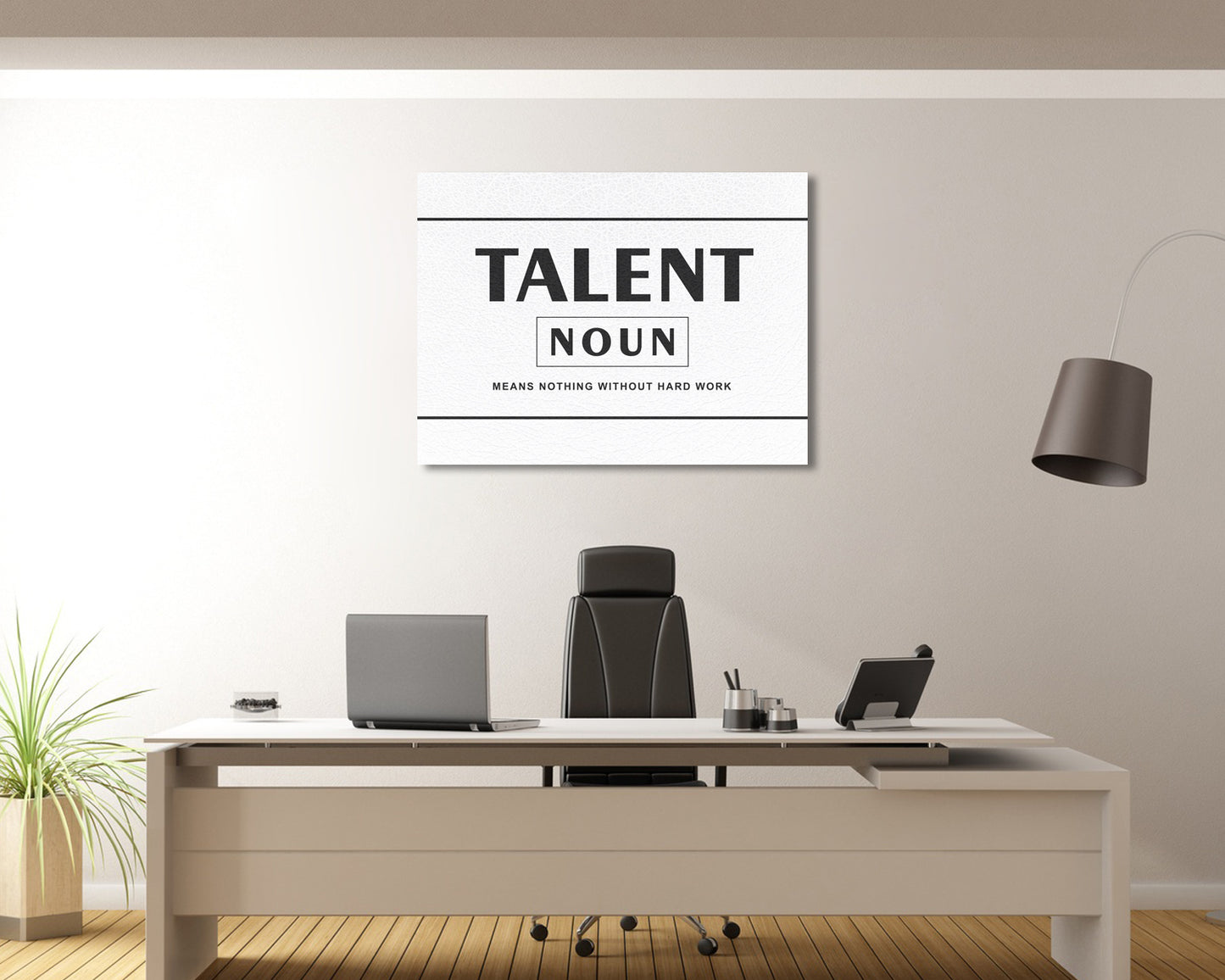 Talent means nothing without hard work Canvas Wall Art