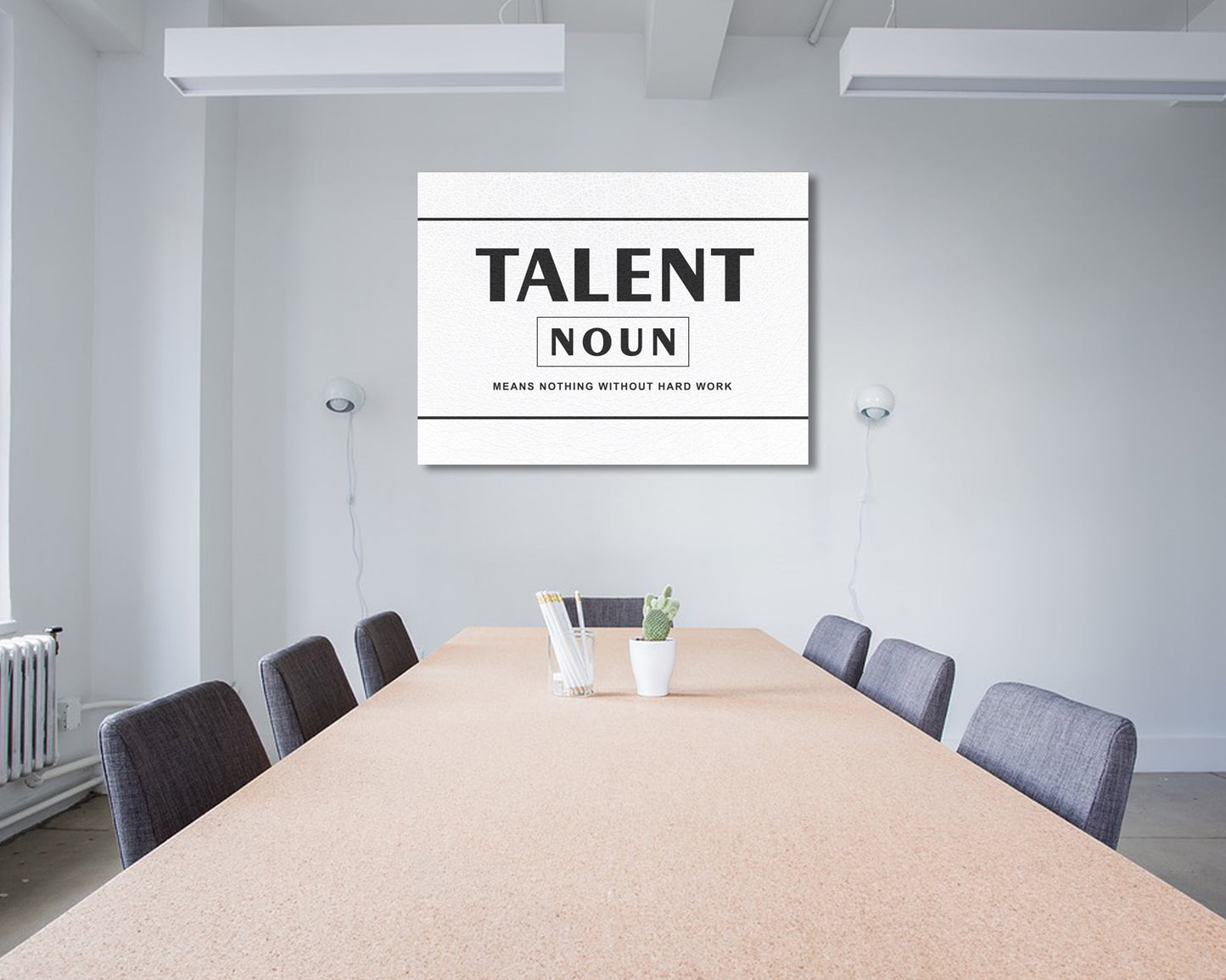 Talent means nothing without hard work Canvas Wall Art
