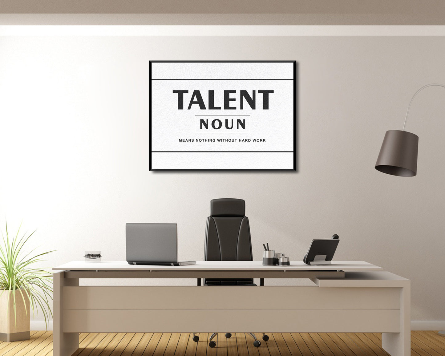 Talent means nothing without hard work Canvas Wall Art