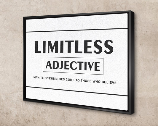 Limitless Adjective Canvas Wall Art