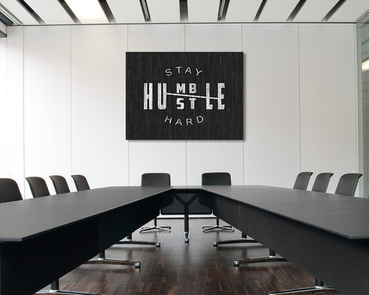 Stay Hustle Hard Canvas Wall Art