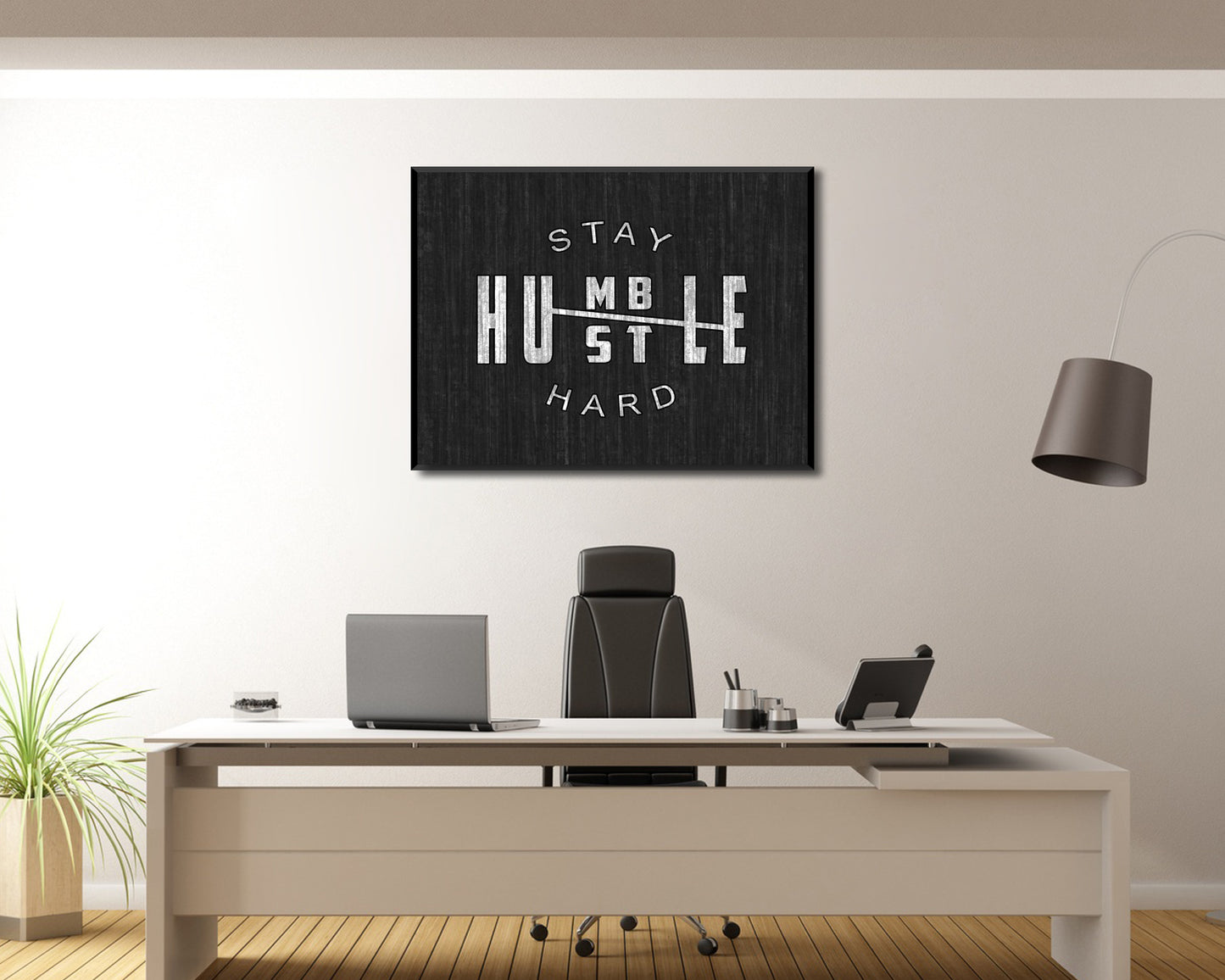Stay Hustle Hard Canvas Wall Art