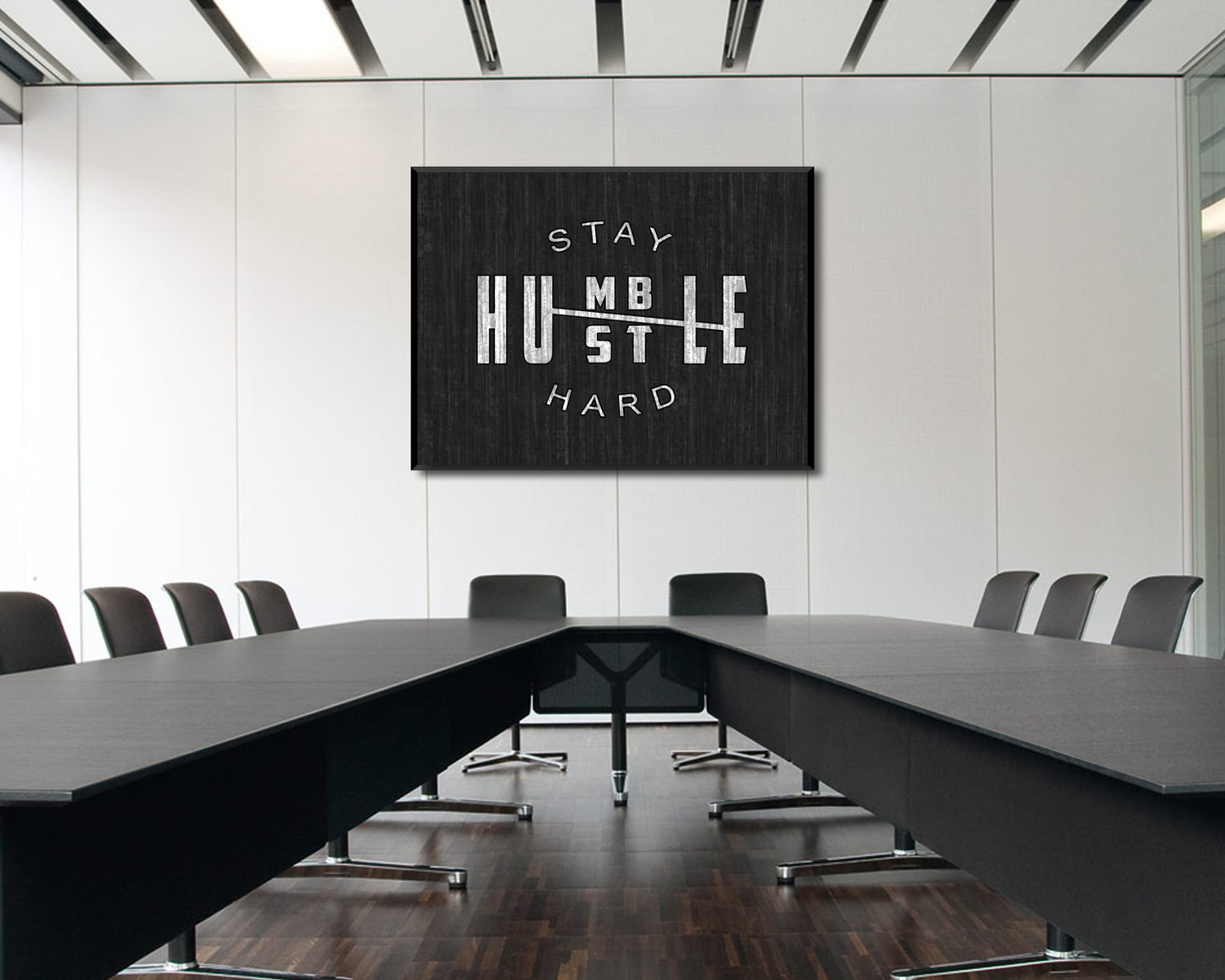 Stay Hustle Hard Canvas Wall Art