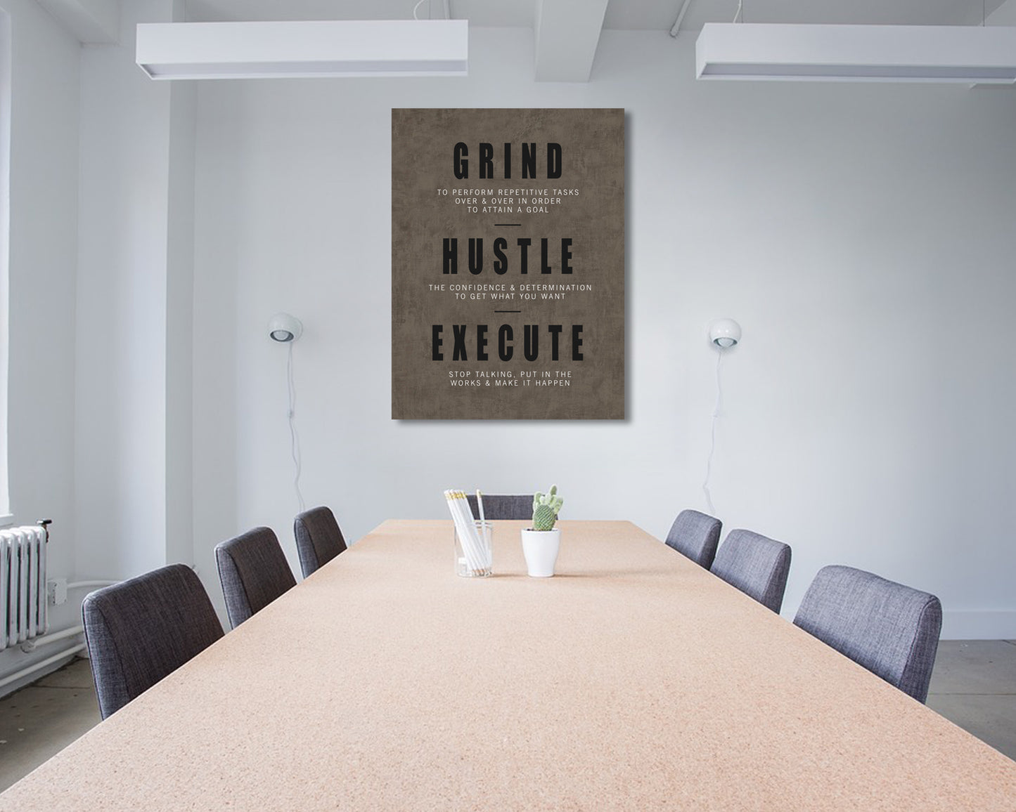 Grind, Hustle, Execute Canvas Wall Art
