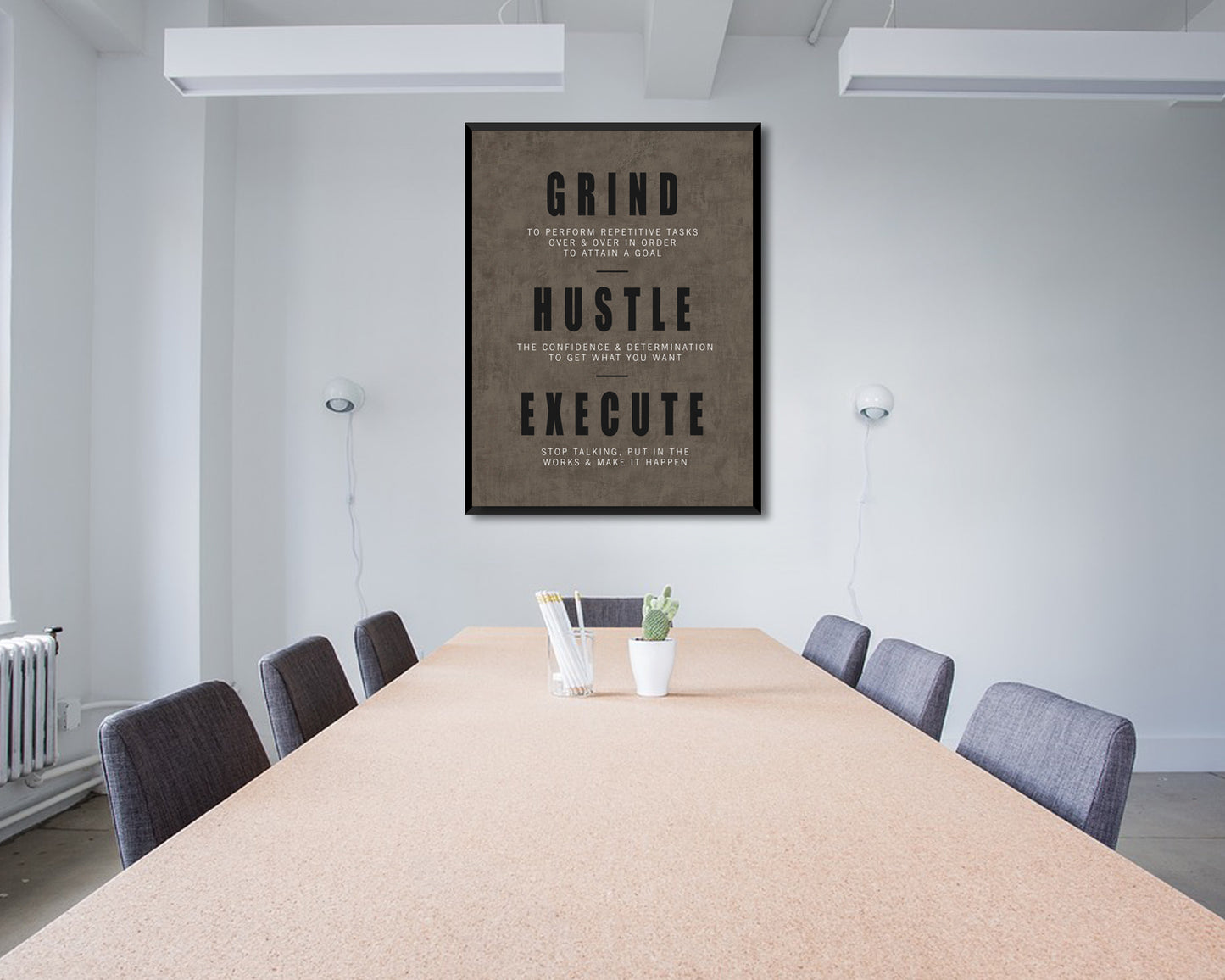 Grind, Hustle, Execute Canvas Wall Art