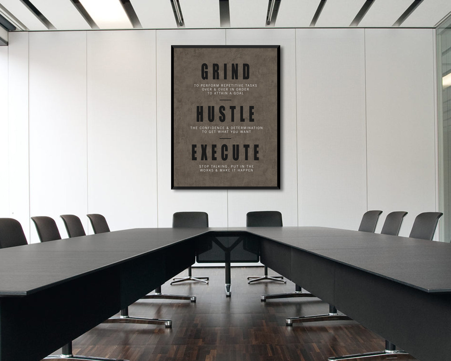 Grind, Hustle, Execute Canvas Wall Art