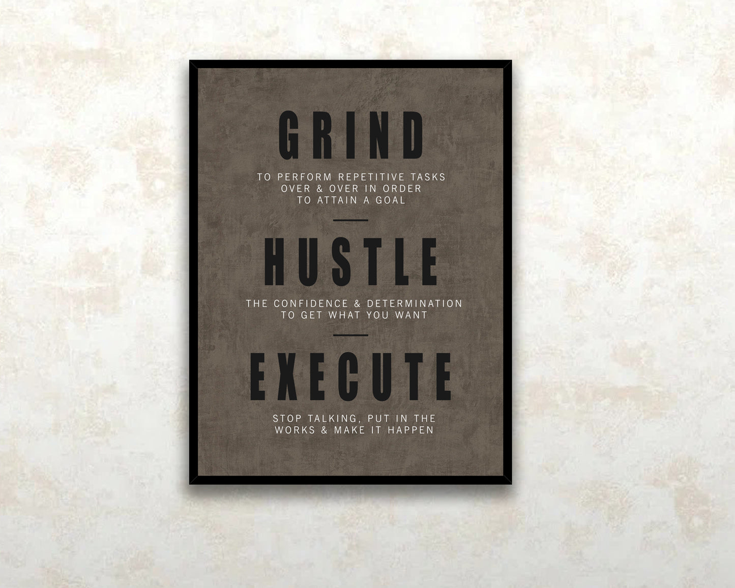 Grind, Hustle, Execute Canvas Wall Art