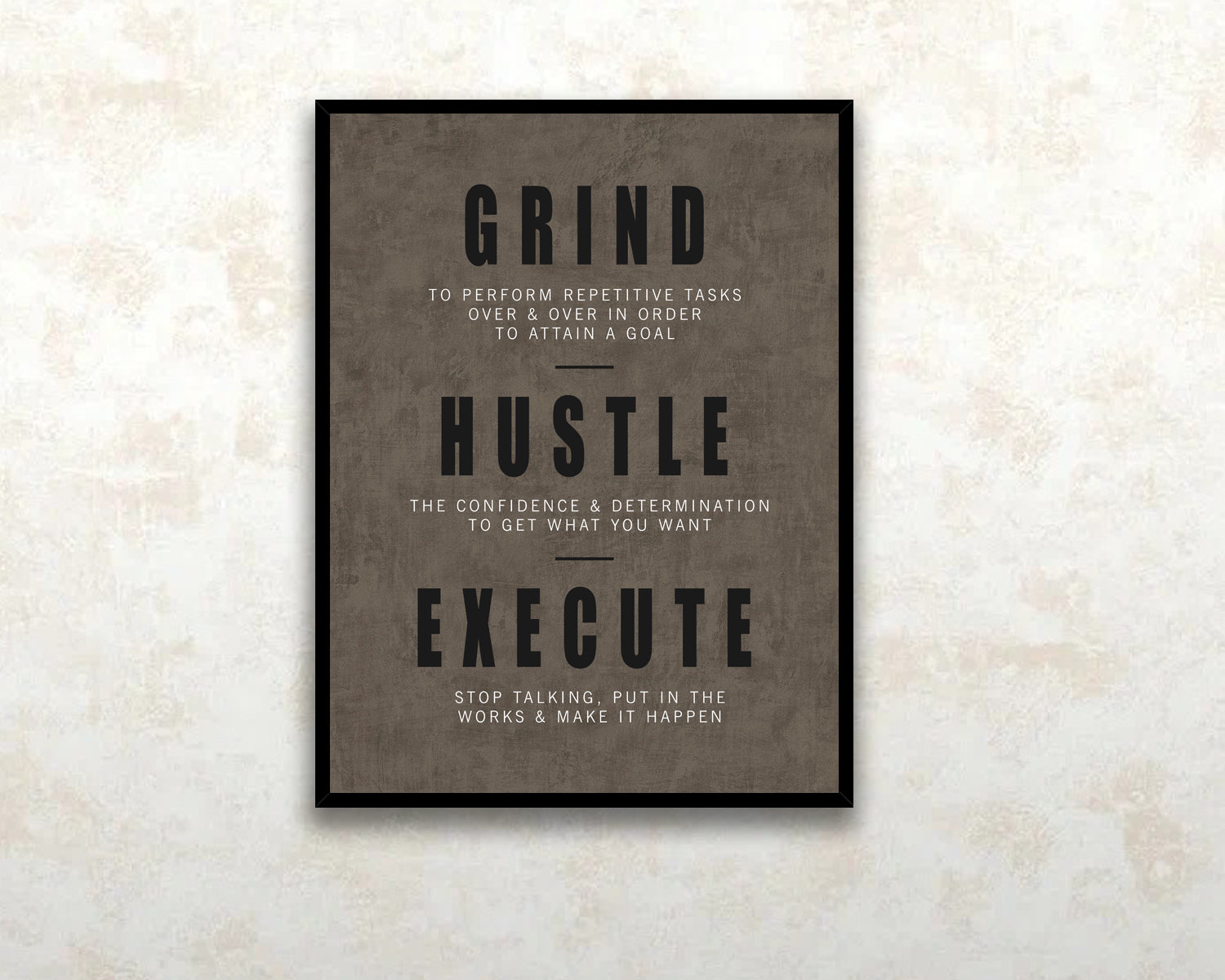 Grind, Hustle, Execute Canvas Wall Art