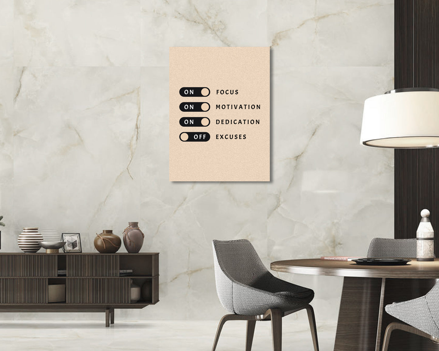 Focus Motivation Dedication Excuses Canvas Wall Art