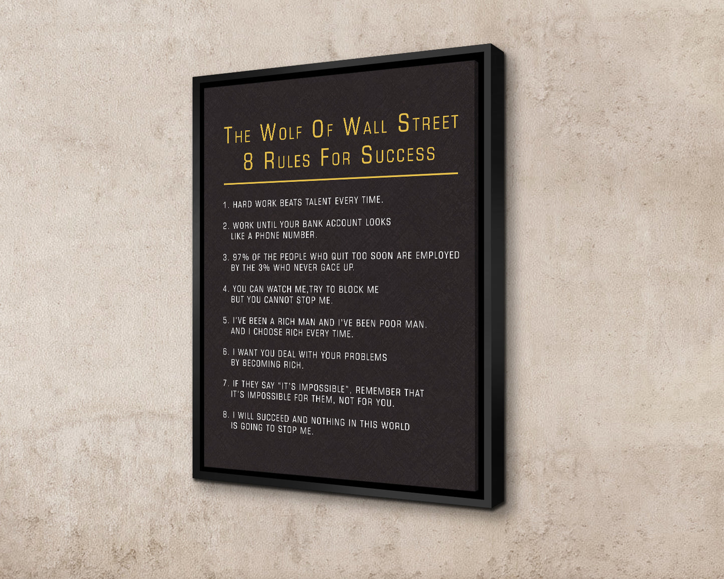 The Wolf of Wall Street Canvas Wall Art