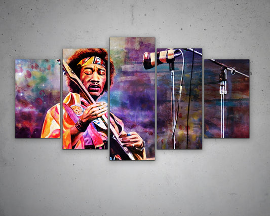 Jimi Hendrix Multicolour Wall Art