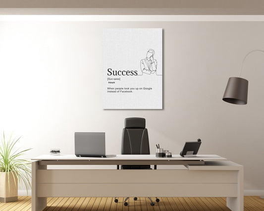 Sucess Suc-sess Canvas Wall Art