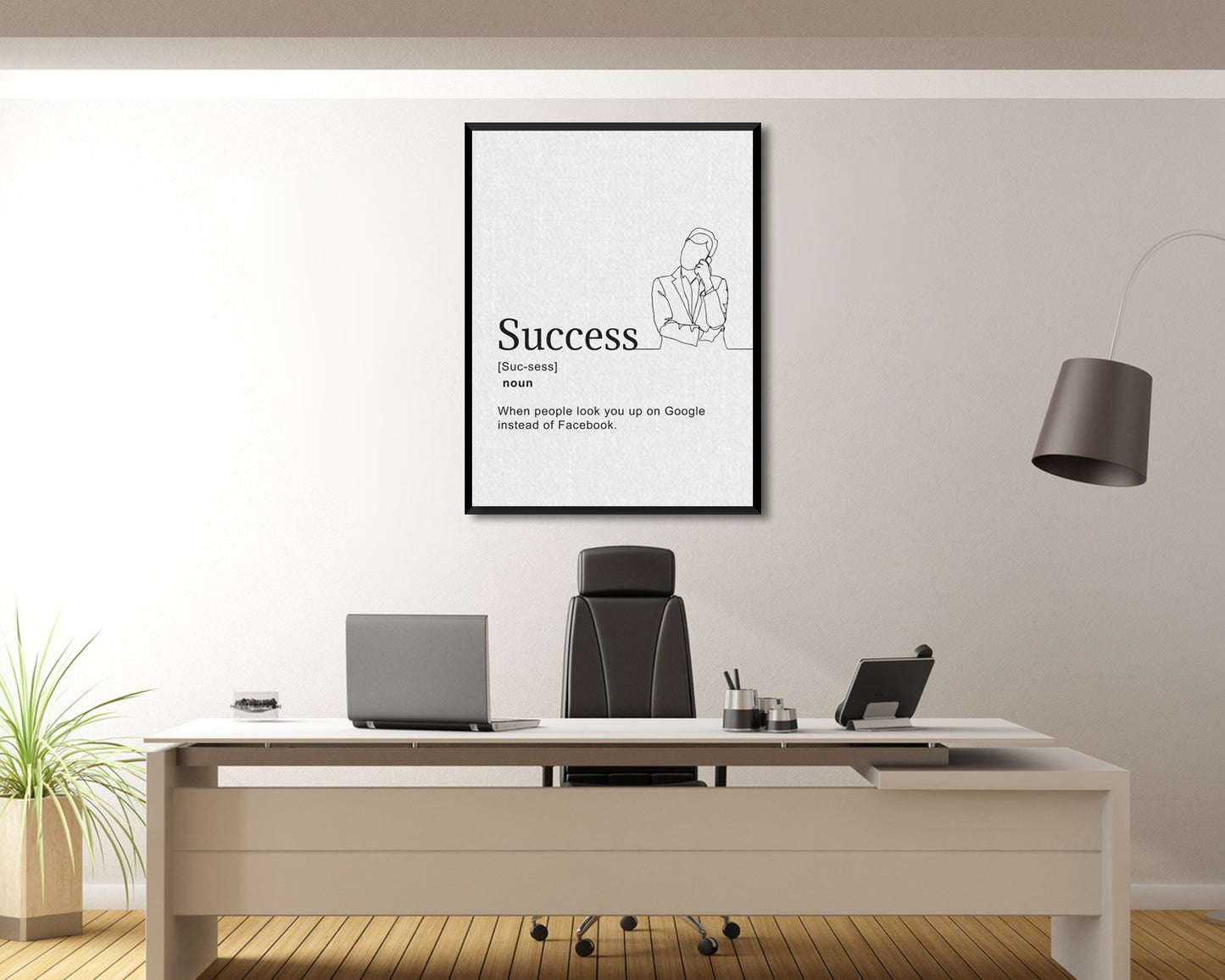 Sucess Suc-sess Canvas Wall Art