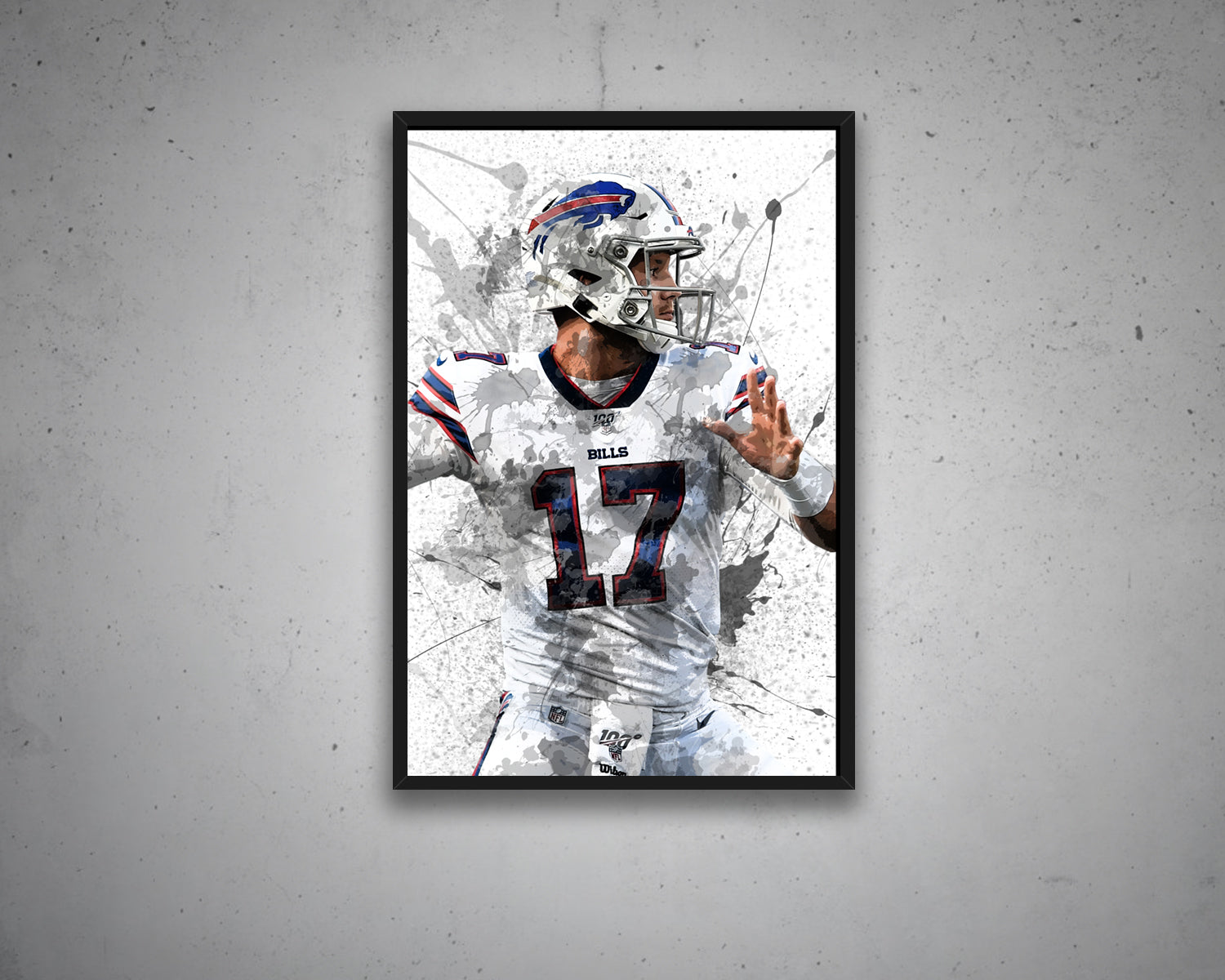 Josh Allen Splash Effect Canvas Art
