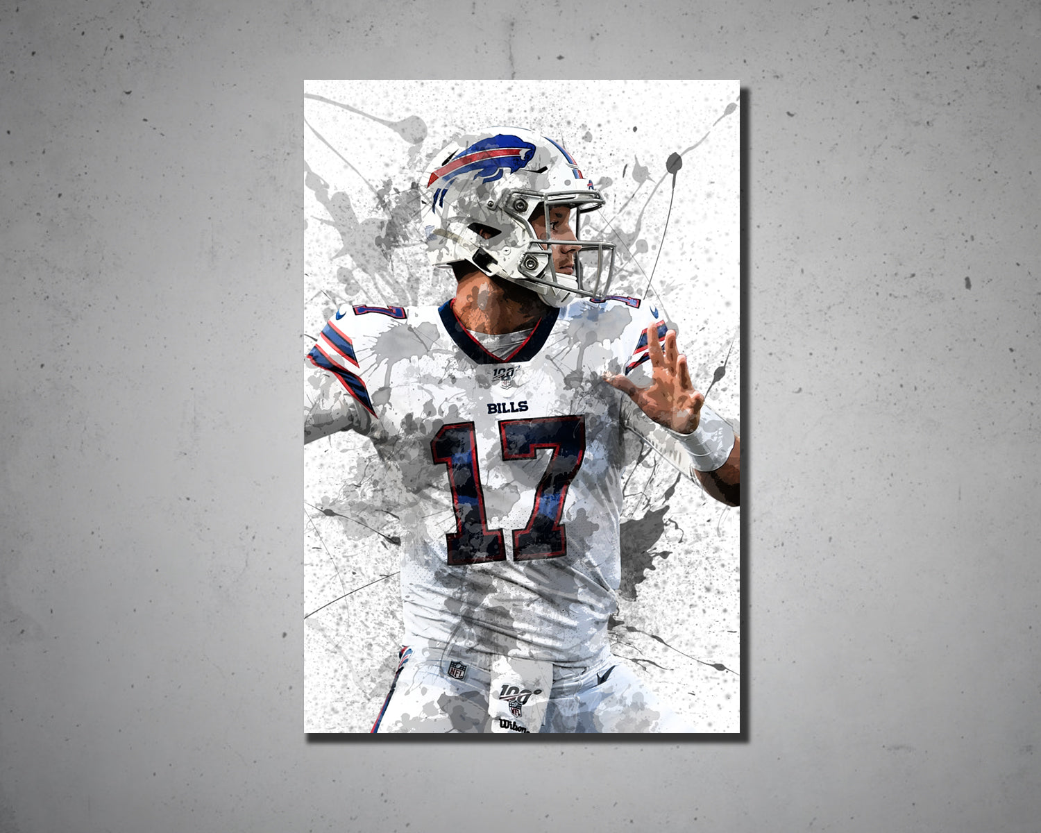 Josh Allen Splash Effect Canvas Art
