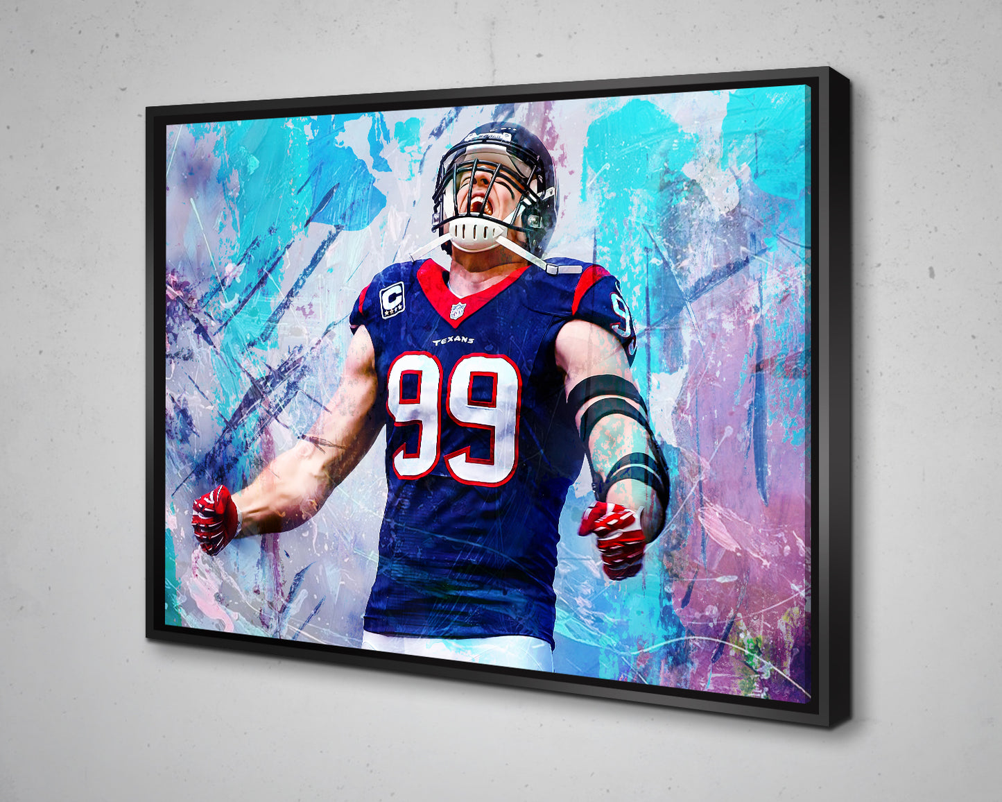 T.J. Watt Multicolour Wall Art