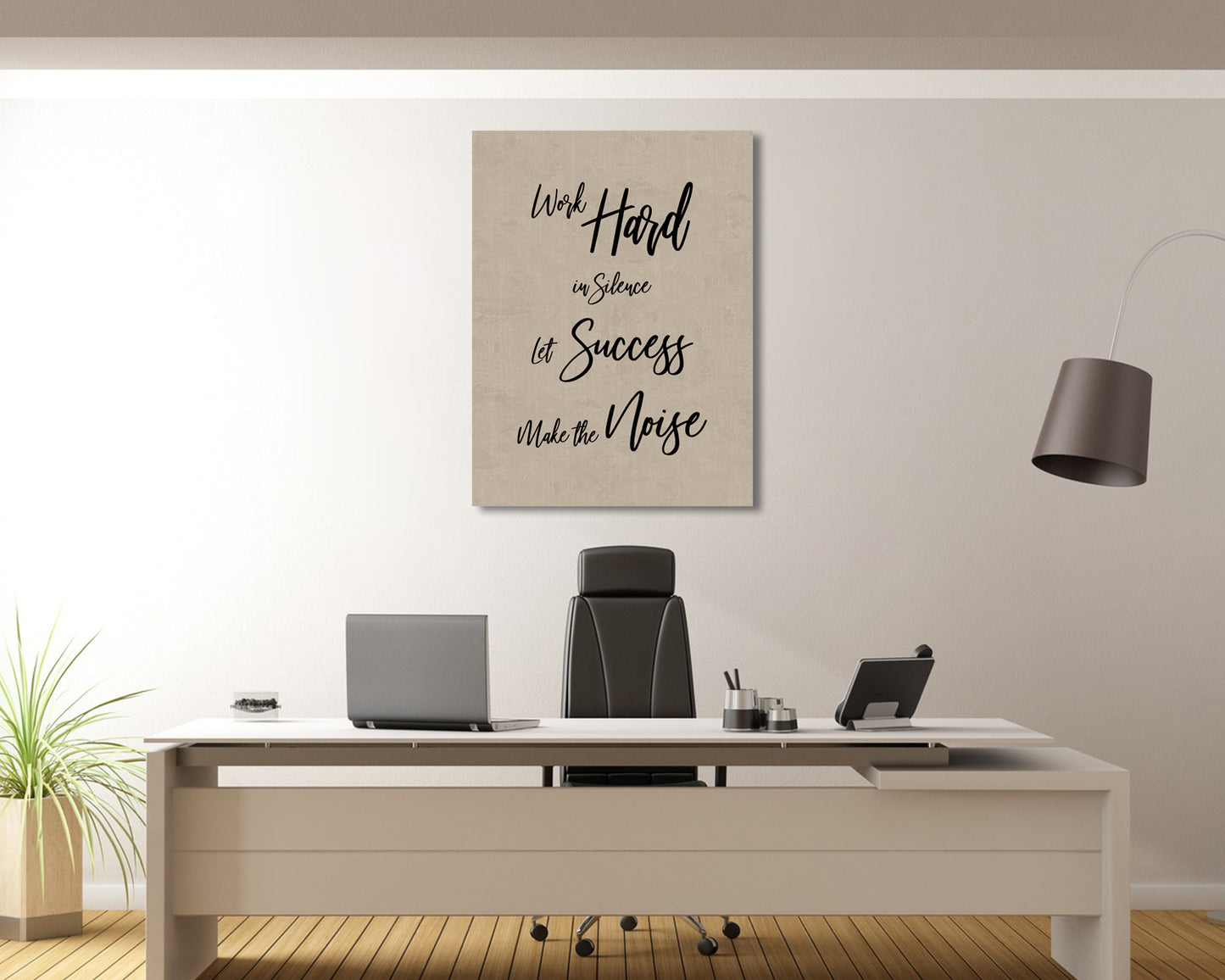 Work hard in silence let success make the noise Canvas Wall Art
