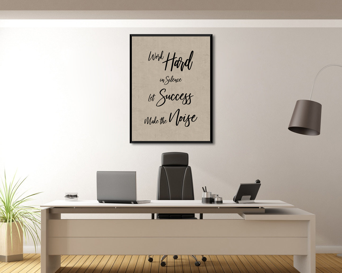 Work hard in silence let success make the noise Canvas Wall Art