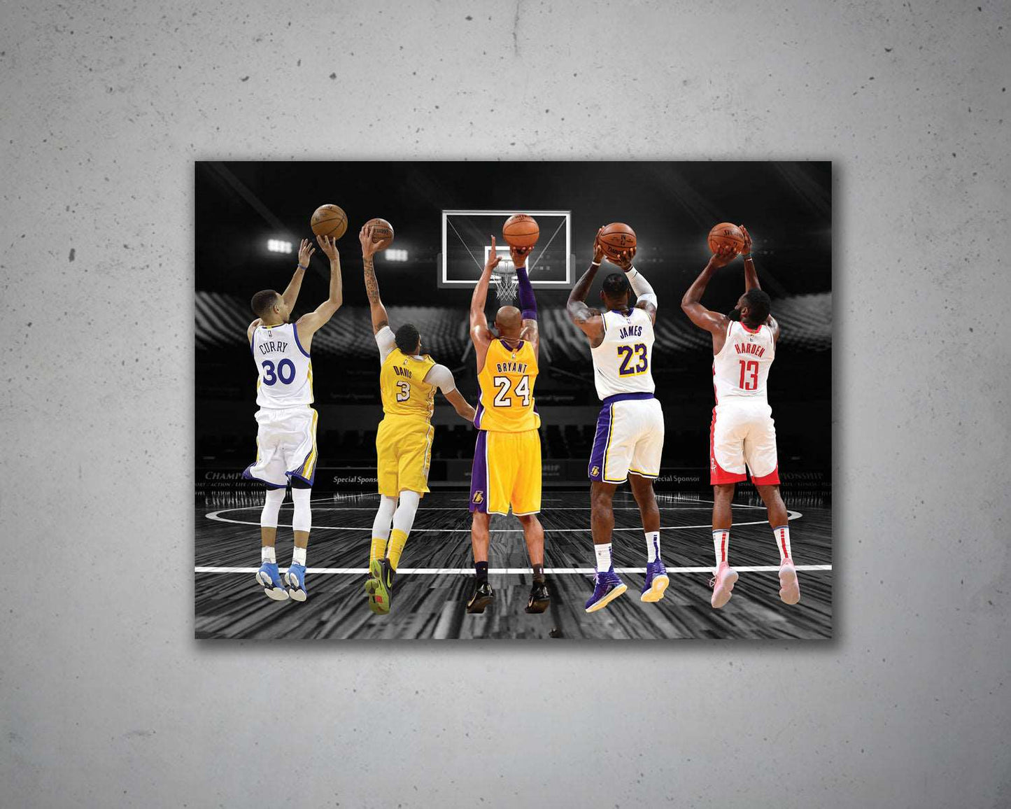 All time legends Canvas Wall Art | Kobe Bryant | James Harden | Lebron James | Stephen Curry | Anthony Davis | 