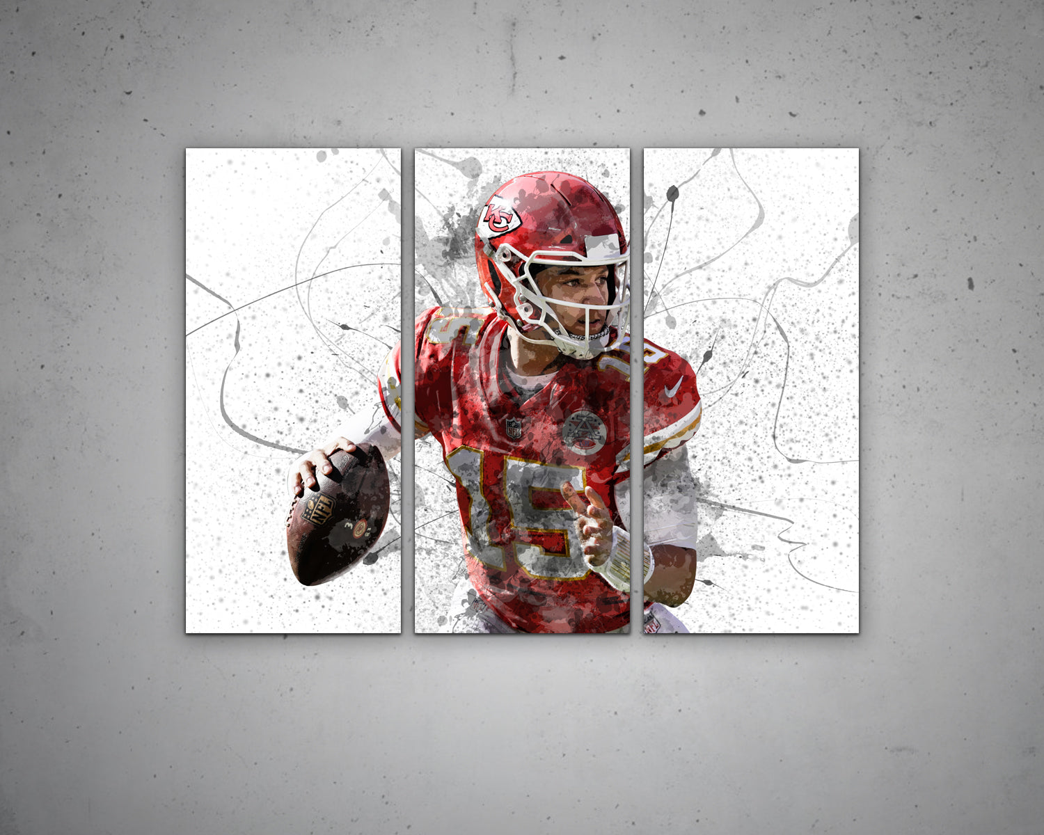 Patrick Mahomes Kansas City Poster Canvas Football Print -   Israel