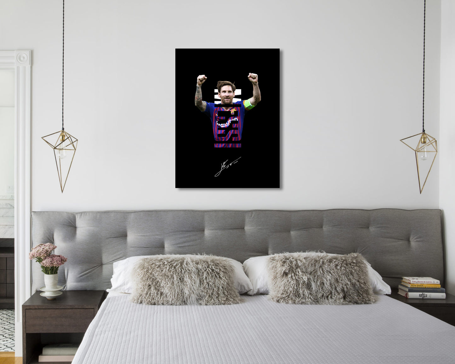Lionel Messi Sport Quote Canvas Wall Art