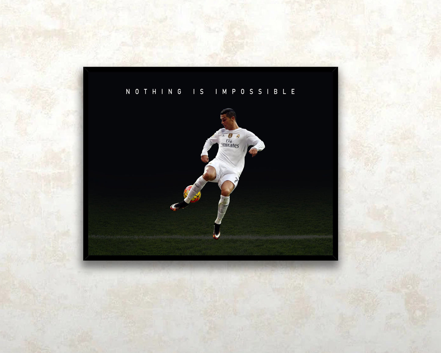 Cristiano Ronaldo Nothing is impossible Sport Quote Canvas Wall Art