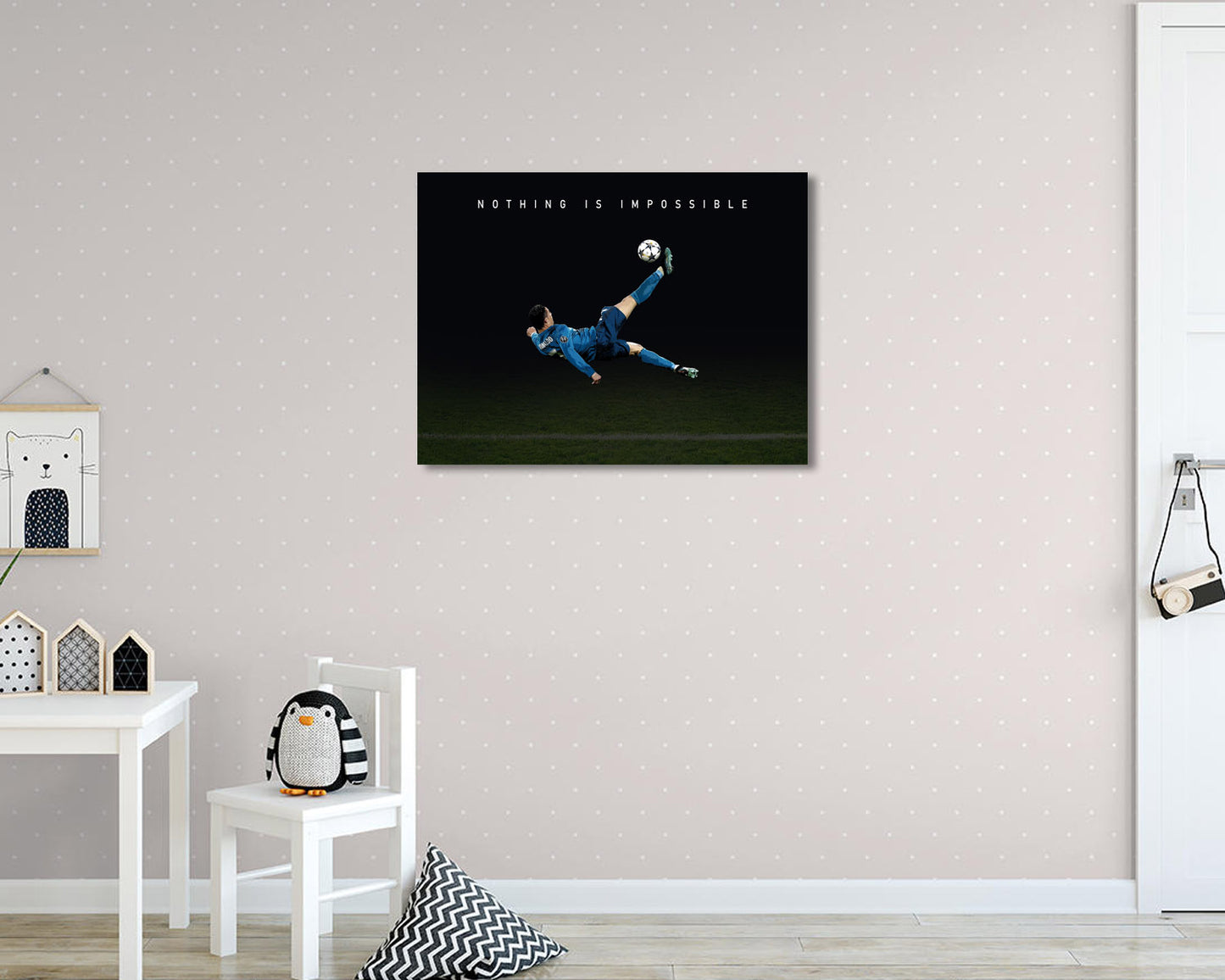 Cristiano Ronaldo Nothing is impossible Sport Quote Canvas Wall Art