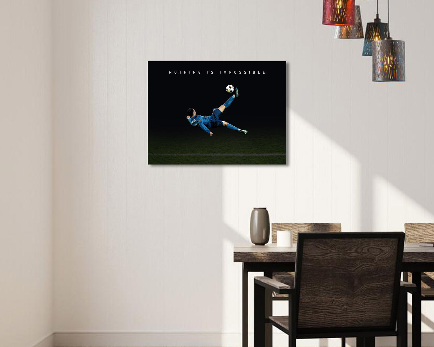 Cristiano Ronaldo Nothing is impossible Sport Quote Canvas Wall Art