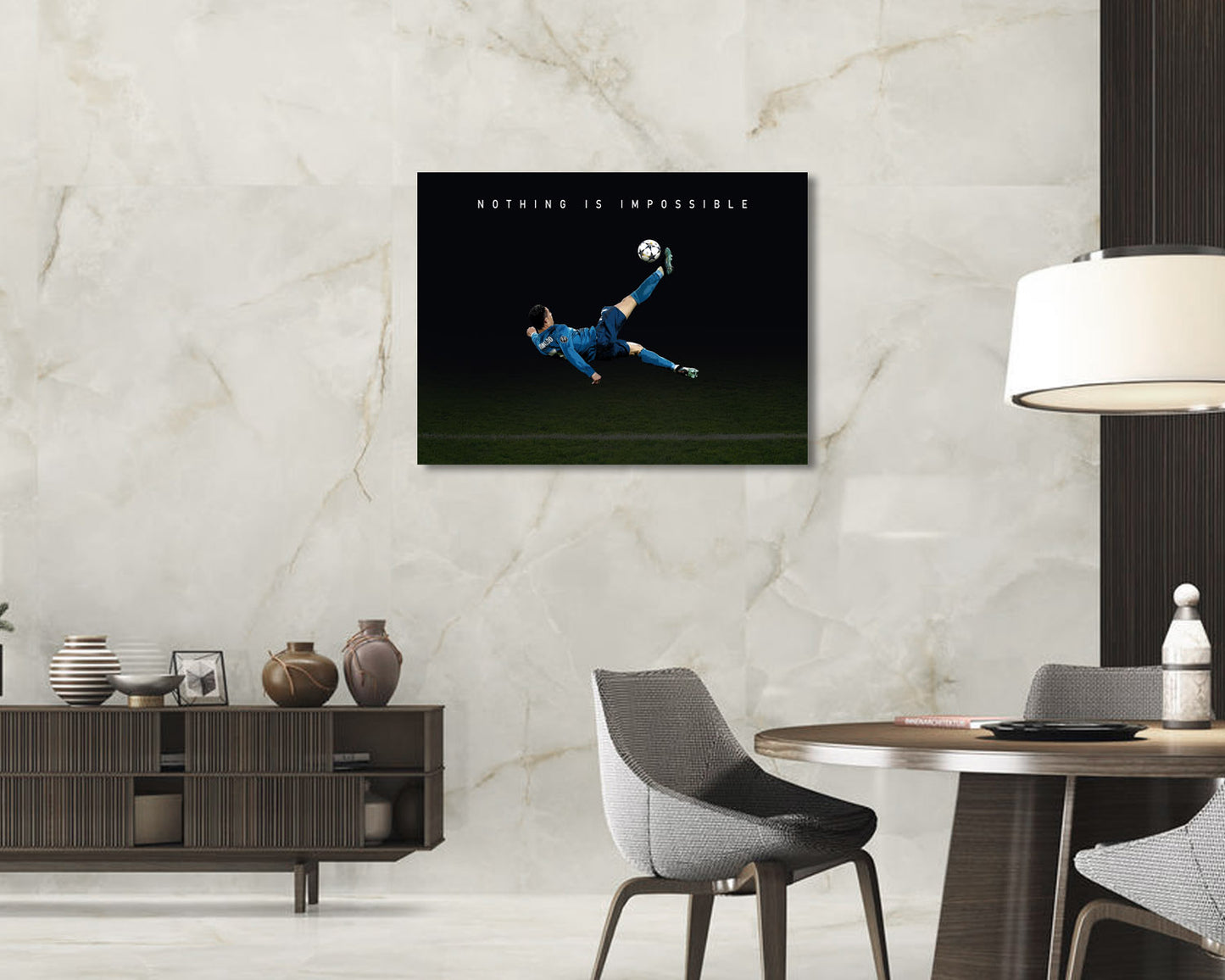 Cristiano Ronaldo Nothing is impossible Sport Quote Canvas Wall Art