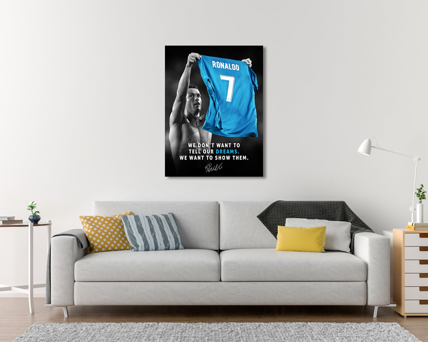 Cristiano Ronaldo We dont want to tell our dreams Sports Quote Canvas Wall Art 