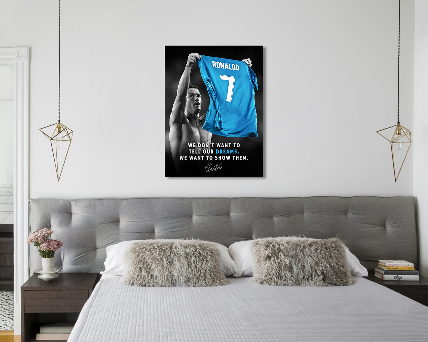 Cristiano Ronaldo We dont want to tell our dreams Sports Quote Canvas Wall Art 