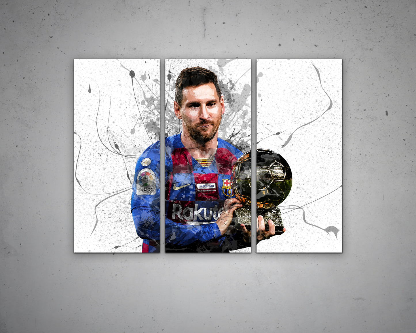 Lionel Messi Splash Effect Canvas Art